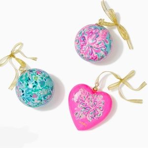 Lilly Pulitzer 3 Piece Ornament Set